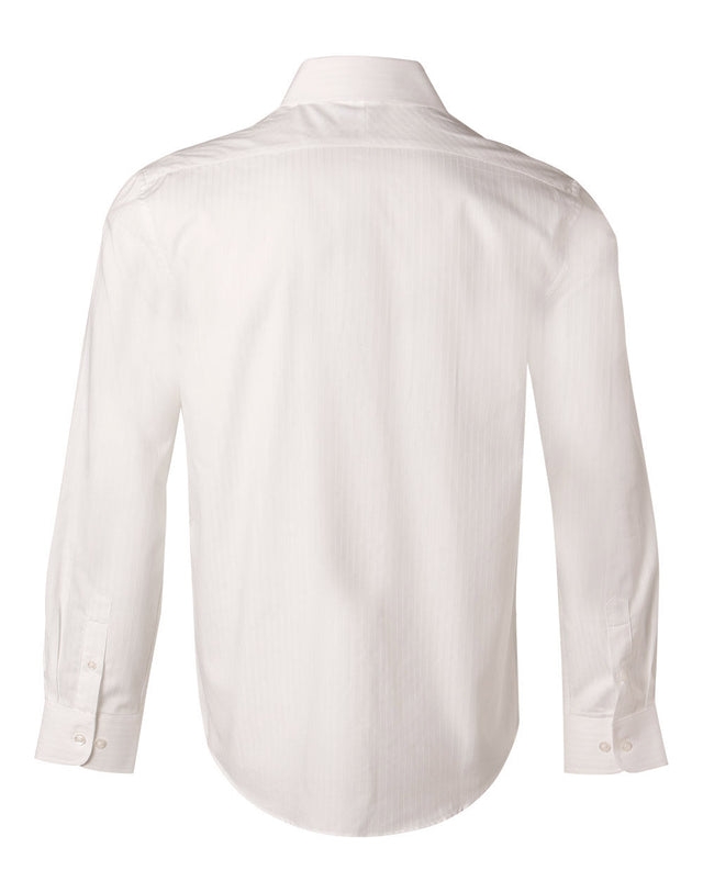Benchmark M7100L Men's Self Stripe Long Sleeve Shirt