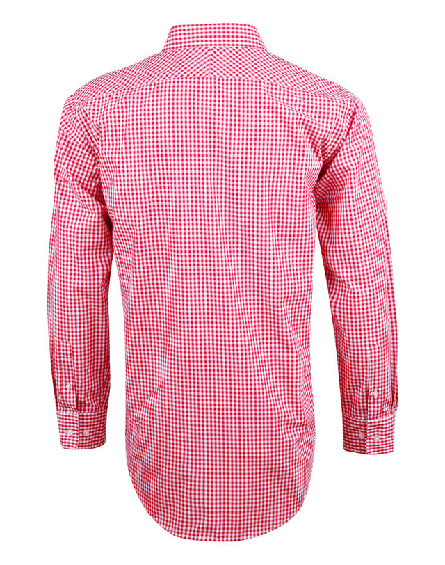 Benchmark M7300L Men’s Gingham Check Long Sleeve Shirt with Roll-up Tab Sleeve