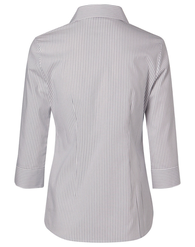 Benchmark M8200Q Women's Ticking Stripe 3/4 Sleeve Shirt
