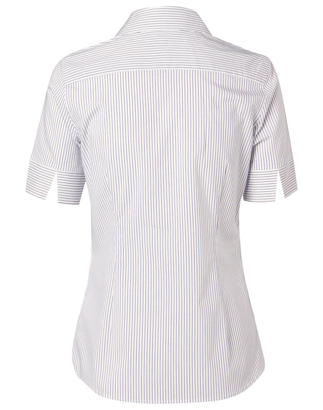 Benchmark M8200S Women's Ticking Stripe Short Sleeve Shirt
