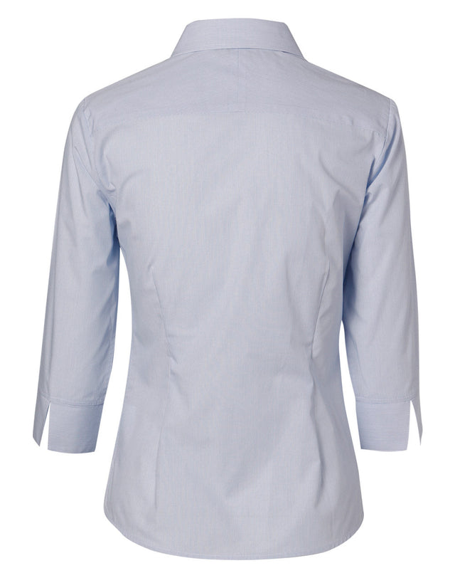 Benchmark M8213 Women's Fine Stripe 3/4 Sleeve Shirt
