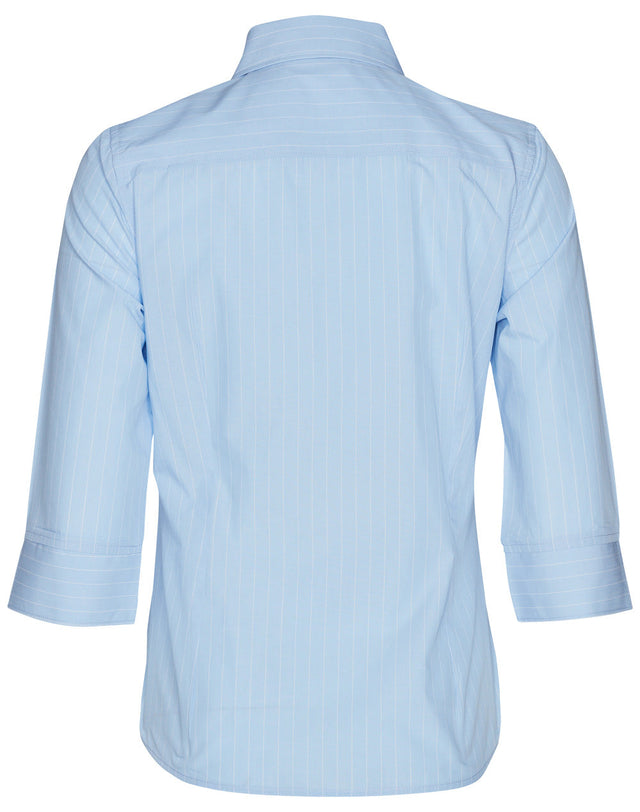 Benchmark M8223 Women's Pin Stripe 3/4 Sleeve Shirt