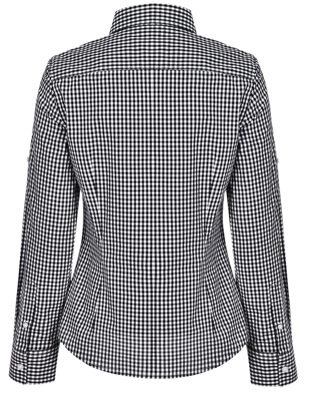 Benchmark M8300L Ladies' Gingham Check Long Sleeve Shirt