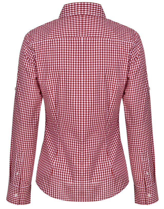 Benchmark M8300L Ladies' Gingham Check Long Sleeve Shirt