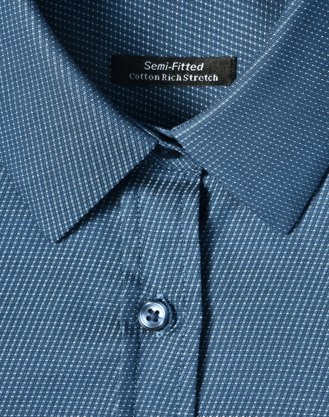 Benchmark M8400Q ASCOT LADIES 3/4 SLEEVE DOT JACQUARD STRETCH SHIRT