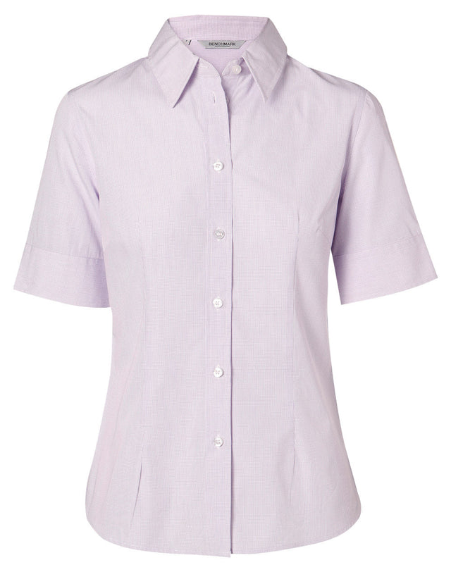 Benchmark M8360S Women's Mini Check Short Sleeve Shirt