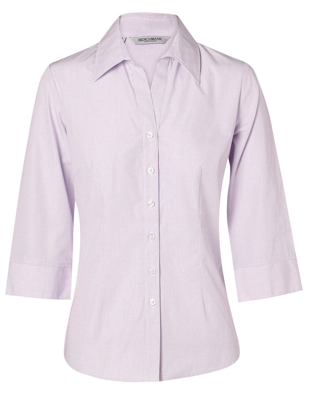 Benchmark M8360Q Women's Mini Check 3/4 Shirt