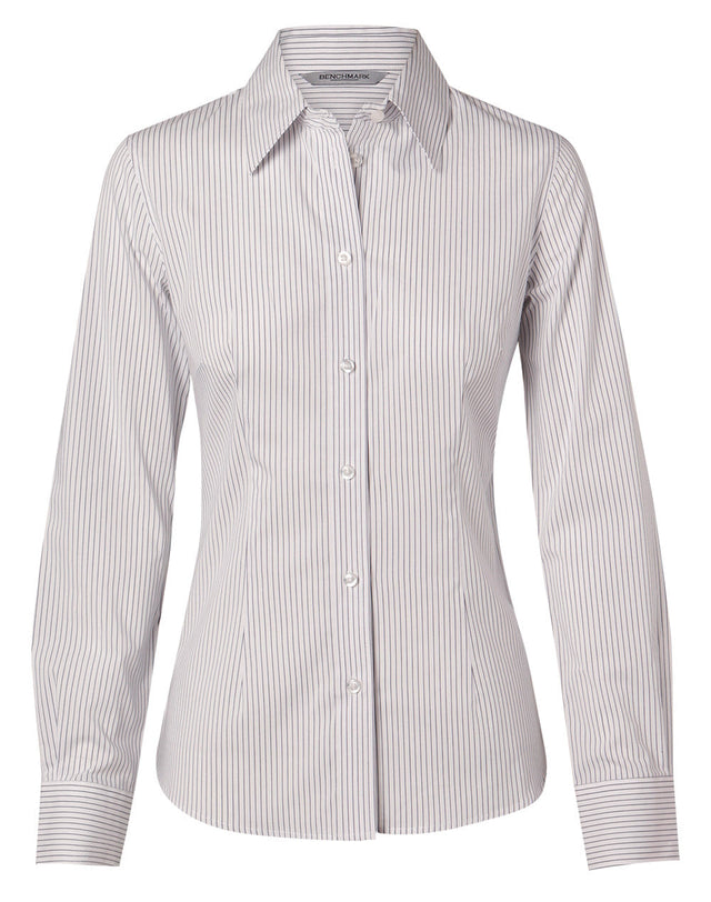 Benchmark M8200L Women's Ticking Stripe Long Sleeve Shirt