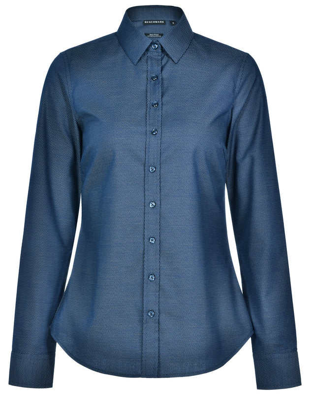 Benchmark M8400L ASCOT LADIES LONG SLEEVE DOT JACQUARD STRETCH SHIRT