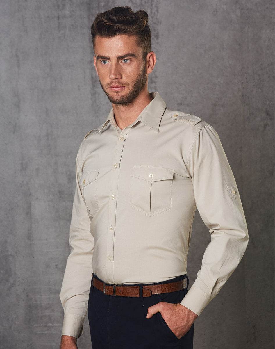 BENCHMARK Men's Balance Stripe Long Sleeve Shirt M7232