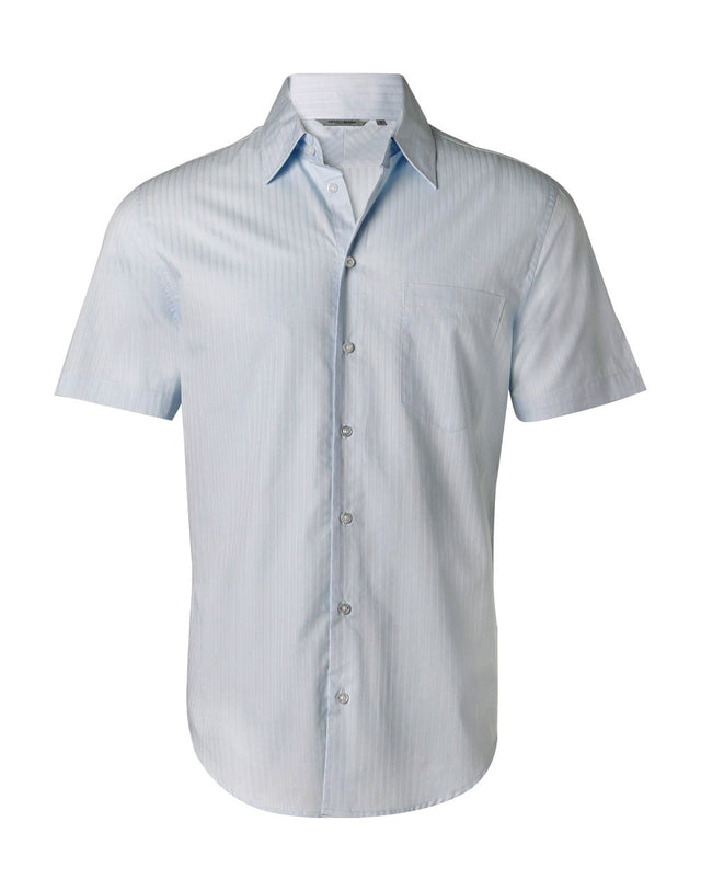 Benchmark M7100S Men's Self Stripe Short Sleeve Shirt