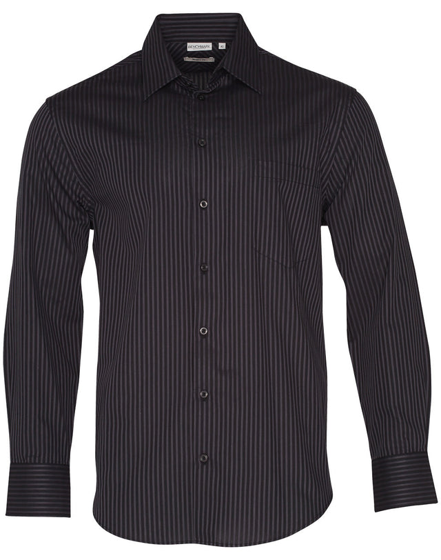 Benchmark M7132 Men's Dobby Stripe long sleeve shirt