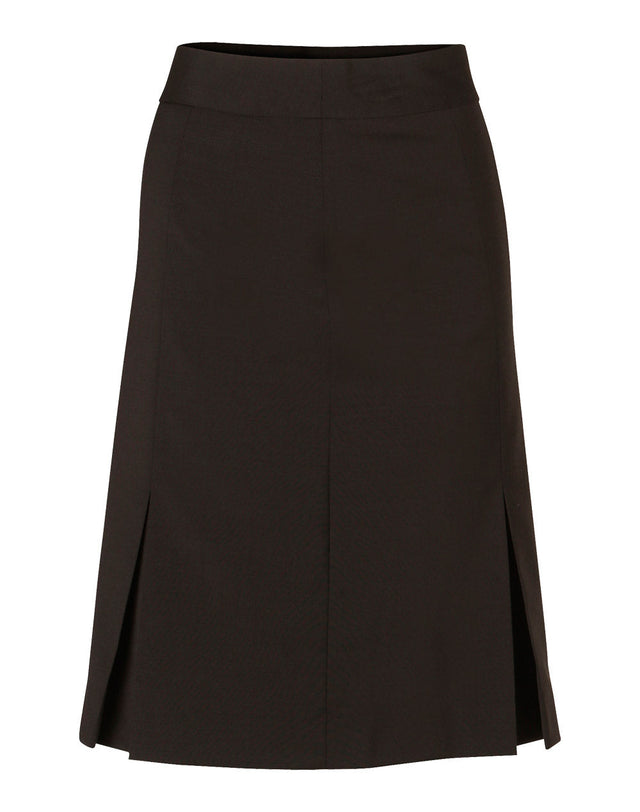 M9473 Women's Wool Blend Stretch Pleated Skirt