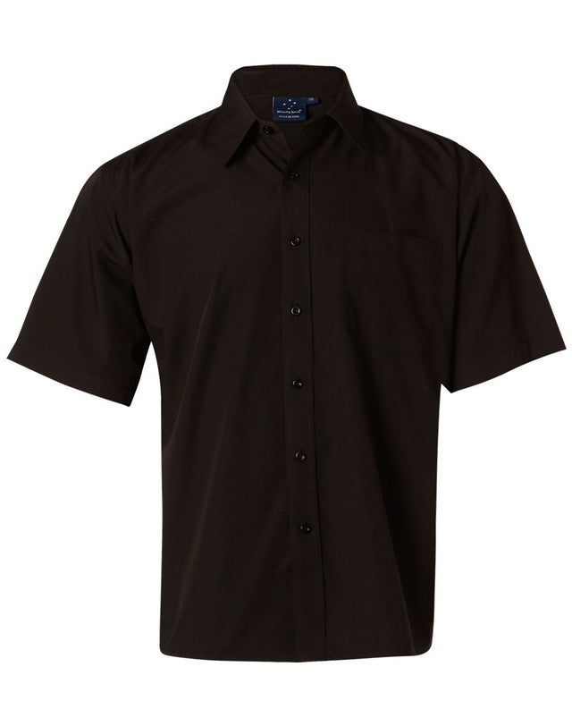 Benchmark BS01S Men's Poplin Short Sleeve Business Shirt