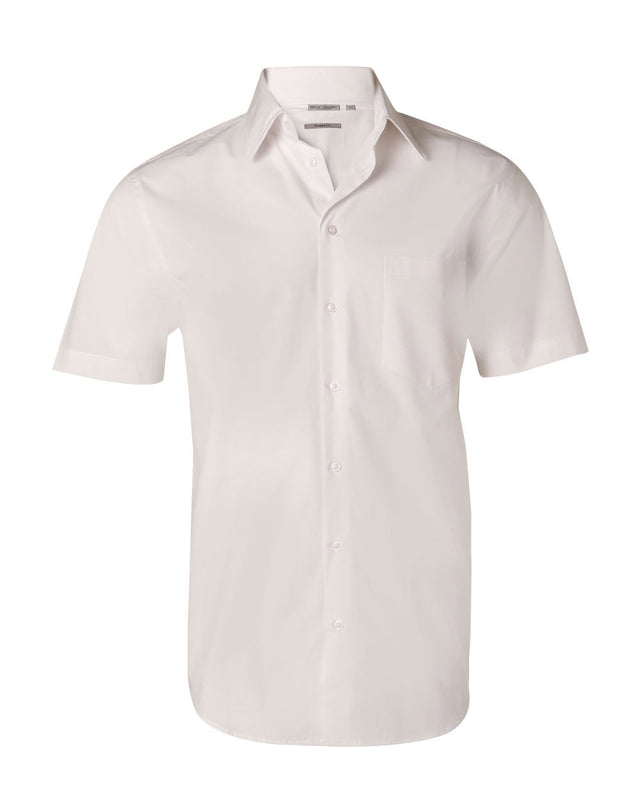 Benchmark M7020S Men's Cotton/Poly Stretch Short Sleeve Shirt