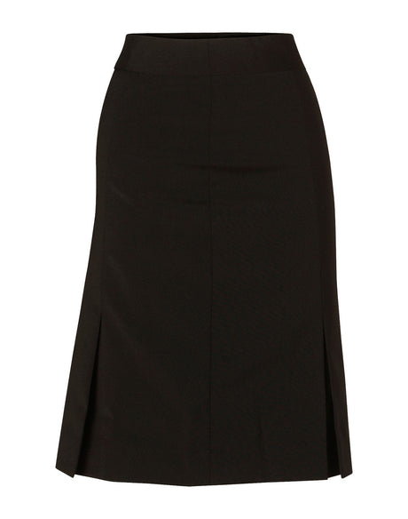 M9473 Women's Wool Blend Stretch Pleated Skirt